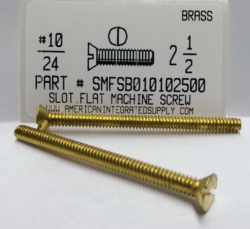 #10-24X2-1/2 FLAT HEAD SLOTTED MACHINE SCREW BRASS