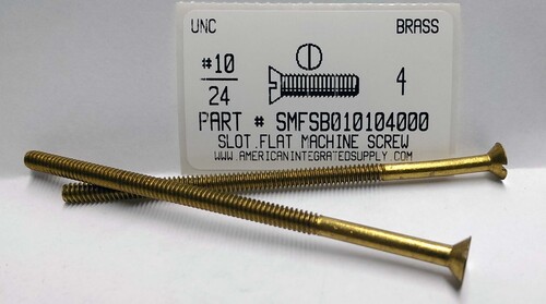 #10-24X4 FLAT HEAD SLOTTED MACHINE SCREW BRASS