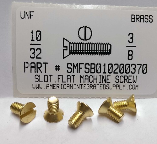 #10-32X3/8 FLAT HEAD SLOTTED MACHINE SCREW BRASS