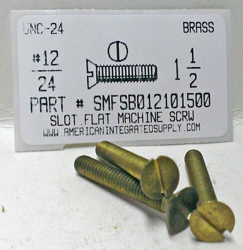 #12-24X1-1/2 FLAT HEAD SLOTTED MACHINE SCREW BRASS