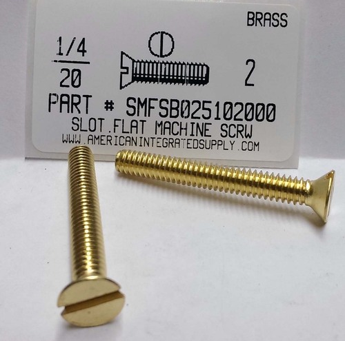 1/4-20X2 FLAT HEAD SLOTTED MACHINE SCREW BRASS