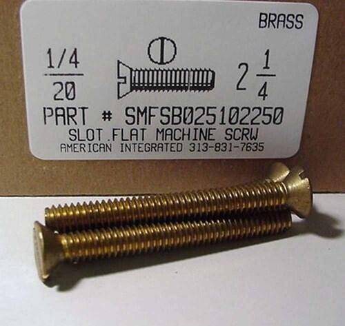 1/4-20X2-1/4 FLAT HEAD SLOTTED MACHINE SCREW BRASS