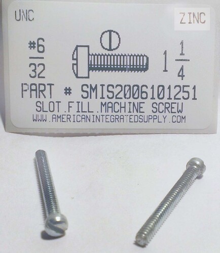 #6-32X1-1/4 FILLISTER HEAD SLOTTED MACHINE SCREW STEEL ZINC PLATED