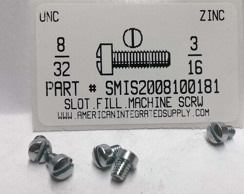 #8-32X3/16 FILLISTER HEAD SLOTTED MACHINE SCREW STEEL ZINC PLATED