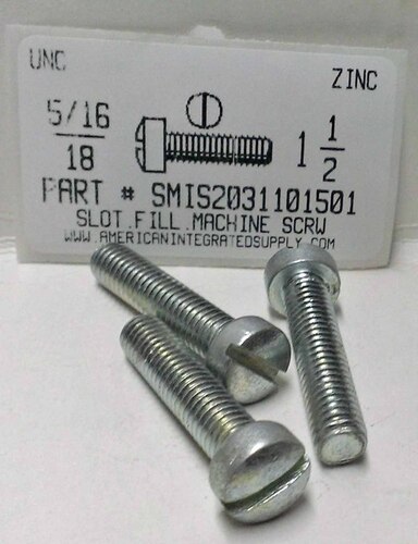 5/16-18X1-1/2 FILLISTER HEAD SLOTTED MACHINE SCREW STEEL ZINC PLATED