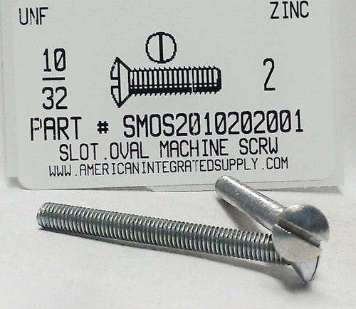 #10-32X2 OVAL HEAD SLOTTED MACHINE SCREW STEEL ZINC PLATED (DISCONTINUED)