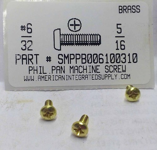 #6-32X5/16 PAN HEAD PHILLIPS MACHINE SCREW BRASS