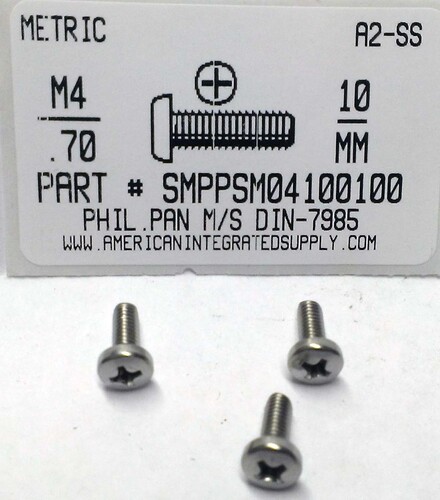 M4-.70X10mm PAN HEAD PHILLIPS MACHINE SCREW A2 STAINLESS STEEL D7985