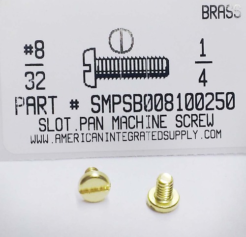 #8-32X1/4 PAN HEAD SLOTTED MACHINE SCREW BRASS