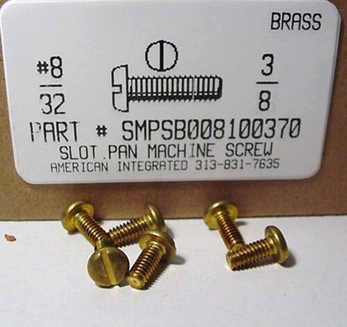 #8-32X3/8 PAN HEAD SLOTTED MACHINE SCREW BRASS