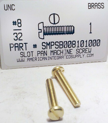 #8-32X1 PAN HEAD SLOTTED MACHINE SCREW BRASS