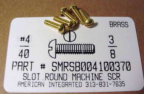 #4-40X3/8 ROUND HEAD SLOTTED MACHINE SCREW BRASS