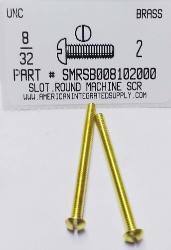 #8-32X2 ROUND HEAD SLOTTED MACHINE SCREW BRASS