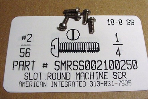 #2-56X1/4 ROUND HEAD SLOTTED MACHINE SCREW 18-8 STAINLESS STEEL