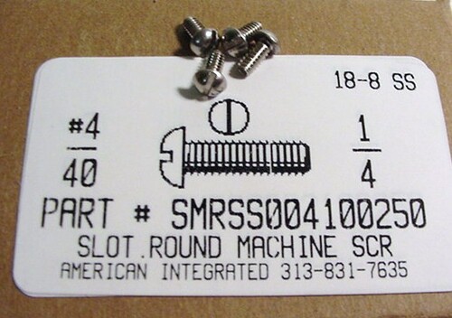 #4-40X1/4 ROUND HEAD SLOTTED MACHINE SCREW 18-8 STAINLESS STEEL