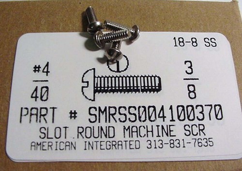 #4-40X3/8 ROUND HEAD SLOTTED MACHINE SCREW 18-8 STAINLESS STEEL