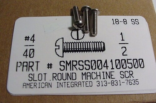 #4-40X1/2 ROUND HEAD SLOTTED MACHINE SCREW 18-8 STAINLESS STEEL