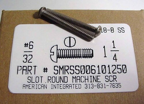 #6-32X1-1/4 ROUND HEAD SLOTTED MACHINE SCREW 18-8 STAINLESS STEEL