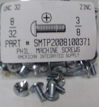 #8-32X3/8 TRUSS HEAD PHILLIPS MACHINE SCREW STEEL ZINC PLATED