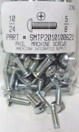 #10-24X5/8 TRUSS HEAD PHILLIPS MACHINE SCREW STEEL ZINC PLATED