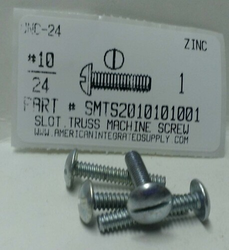 #10-24X1 TRUSS HEAD SLOTTED MACHINE SCREW STEEL ZINC PLATED