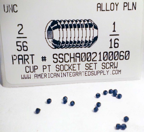 #2-56X1/16 SOCKET SET SCREW CUP POINT ALLOY STEEL PLAIN