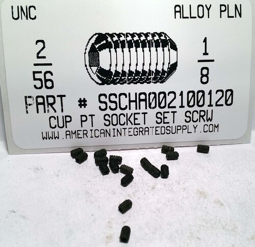 #2-56X1/8 SOCKET SET SCREW CUP POINT ALLOY STEEL PLAIN