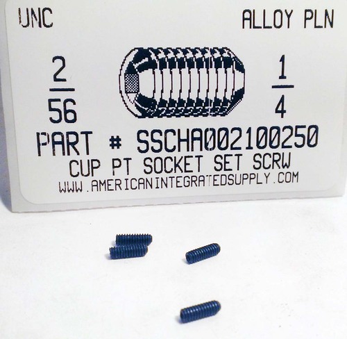 #2-56X1/4 SOCKET SET SCREW CUP POINT ALLOY STEEL PLAIN