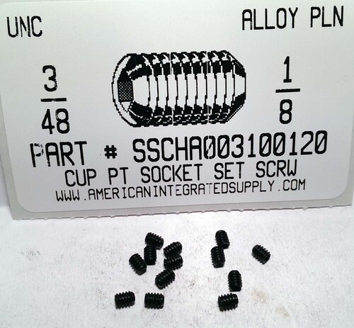 #3-48X1/8 SOCKET SET SCREW CUP POINT ALLOY STEEL PLAIN