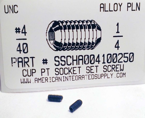 #4-40X1/4 SOCKET SET SCREW CUP POINT ALLOY STEEL PLAIN