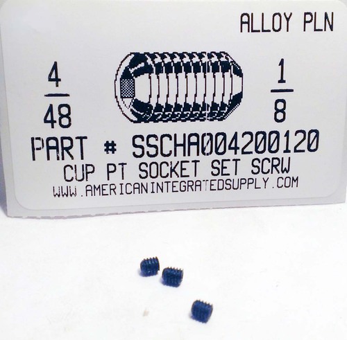 #4-48X1/8 SOCKET SET SCREW CUP POINT ALLOY STEEL PLAIN