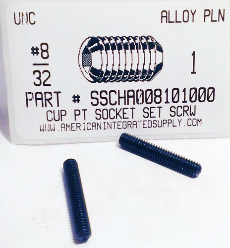 #8-32X1 SOCKET SET SCREW CUP POINT ALLOY STEEL PLAIN