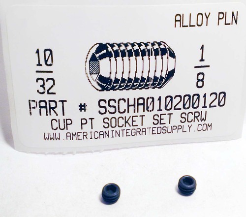 #10-32X1/8 SOCKET SET SCREW CUP POINT ALLOY STEEL PLAIN