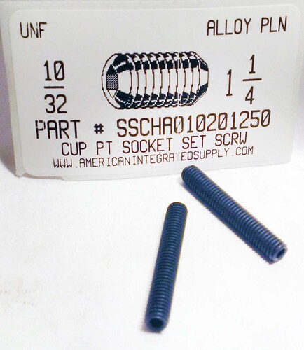 #10-32X1-1/4 SOCKET SET SCREW CUP PT ALLOY STEEL PLAIN