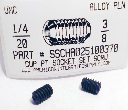 1/4-20X3/8 SOCKET SET SCREW CUP POINT ALLOY STEEL PLAIN