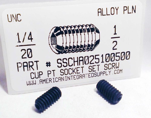 1/4-20X1/2 SOCKET SET SCREW CUP POINT ALLOY STEEL PLAIN