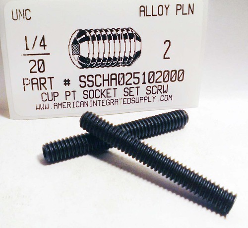 1/4-20X2 SOCKET SET SCREW CUP CUP POINT ALLOY STEEL PLAIN