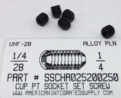 1/4-28X1/4 SOCKET SET SCREW CUP POINT ALLOY STEEL PLAIN