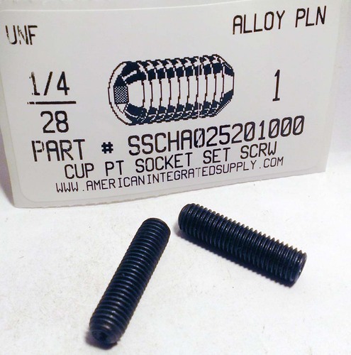 1/4-28X1 SOCKET SET SCREW CUP POINT ALLOY STEEL PLAIN