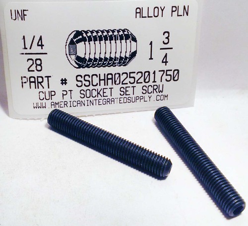 1/4-28X1-3/4 SOCKET SET SCREW CUP POINT ALLOY STEEL PLAIN