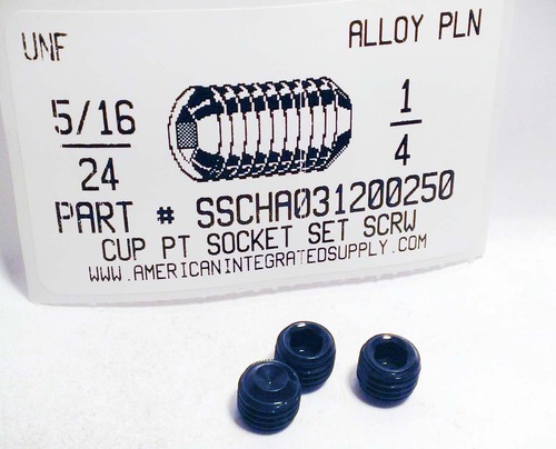 5/16-24X1/4 SOCKET SET SCREW CUP POINT ALLOY STEEL PLAIN