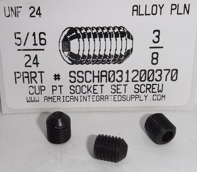 5/16-24X3/8 SOCKET SET SCREW CUP POINT ALLOY STEEL PLAIN