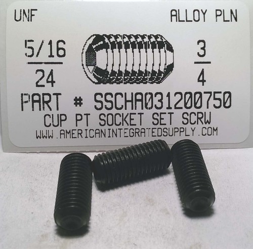 5/16-24X3/4 SOCKET SET SCREW CUP POINT ALLOY STEEL PLAIN