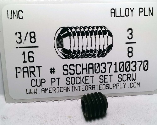 3/8-16X3/8 SOCKET SET SCREW CUP POINT ALLOY STEEL PLAIN