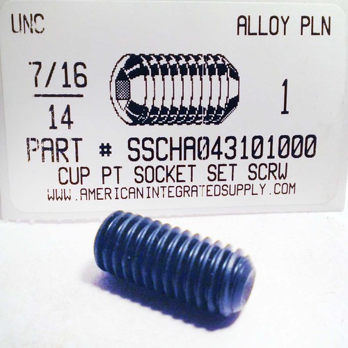 7/16-14X1 SOCKET SET SCREW CUP POINT ALLOY STEEL PLAIN