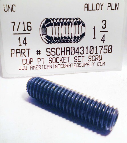 7/16-14X1-3/4 SOCKET SET SCREW CUP POINT ALLOY STEEL PLAIN