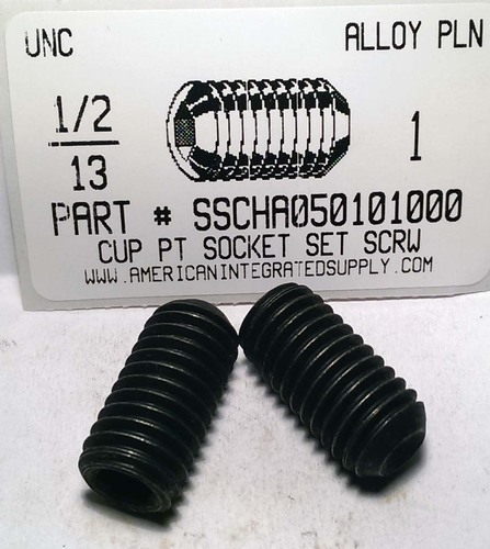 1/2-13X1 SOCKET SET SCREW CUP POINT ALLOY STEEL PLAIN