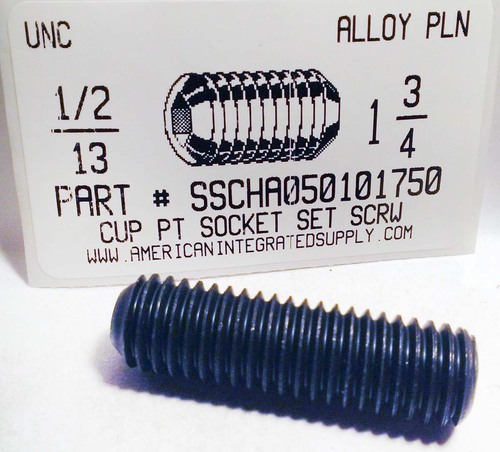 1/2-13X1-3/4 SOCKET SET SCREW CUP POINT ALLOY STEEL PLAIN