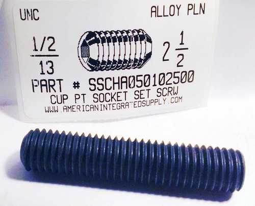 1/2-13X2-1/2 SOCKET SET SCREW CUP POINT ALLOY STEEL PLAIN