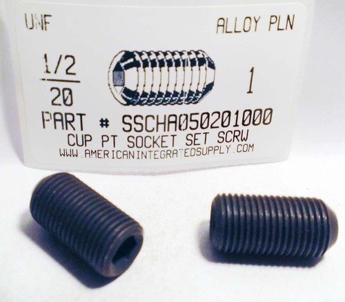 1/2-20X1 SOCKET SET SCREW CUP POINT ALLOY STEEL PLAIN